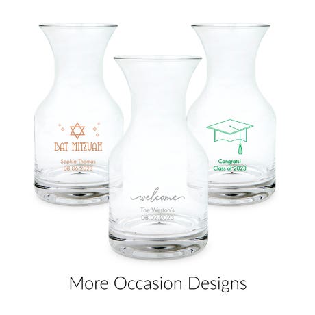 Personalized 5 oz. Individual Glass Wine Carafe Wedding Favor - More Occasions