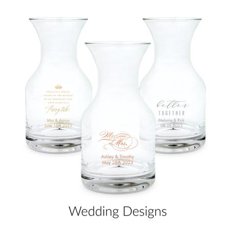 Personalized 5 oz. Individual Glass Wine Carafe Wedding Favor - Wedding | More Occasions