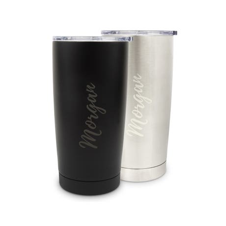 Custom Engraved Insulated 18 Oz. Stainless Steel Travel Mug - Calligraphy