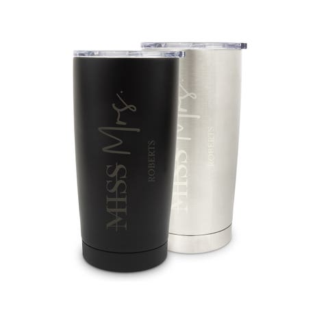Custom Engraved Insulated 18 Oz. Stainless Steel Travel Mug - Miss to Mrs