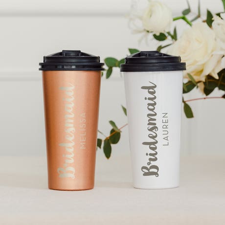 Personalized Stainless Steel To Go Travel Coffee Mug - Bridesmaid