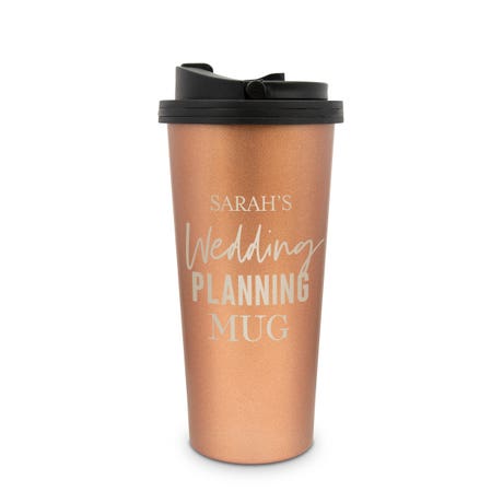 Personalized Stainless Steel To Go Travel Coffee Mug - Wedding Planning Mug