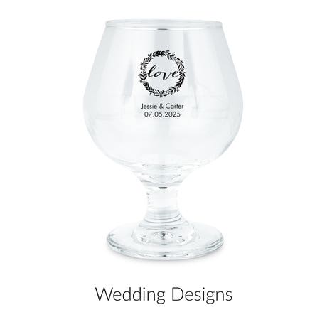 Personalized 9.5 oz. Balloon Brandy Glass Wedding Favor - Wedding | More Occasions