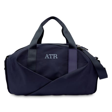 Personalized Nylon Athletic Gym Bag with Wet Compartment - Navy Blue - Unique Gift For Him|Her