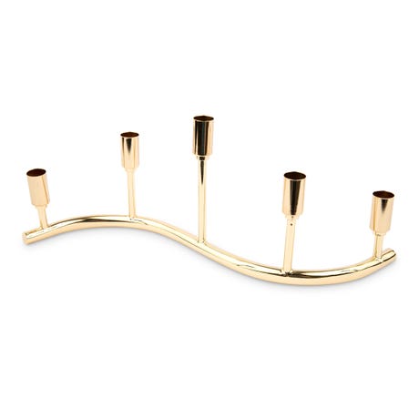 5 Arm Taper Candle Holder Table Centerpiece - Gold