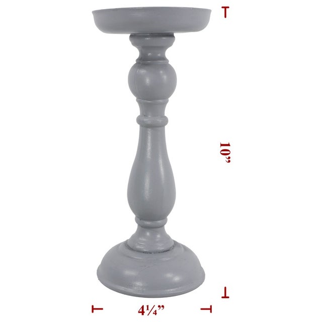 10" Gray Candle Holder