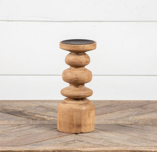 9.25" Wood Candle Holder