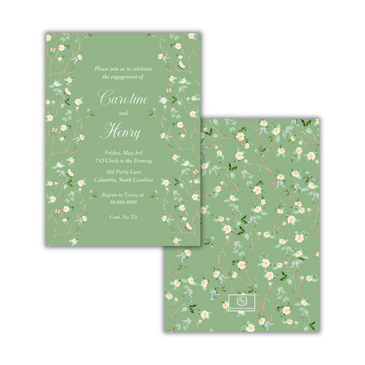 Green Chinoiserie - Wedding Shower Invite