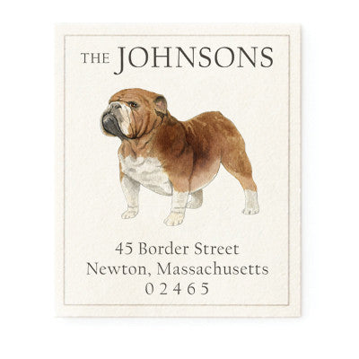 English Bulldog Return Address Labels