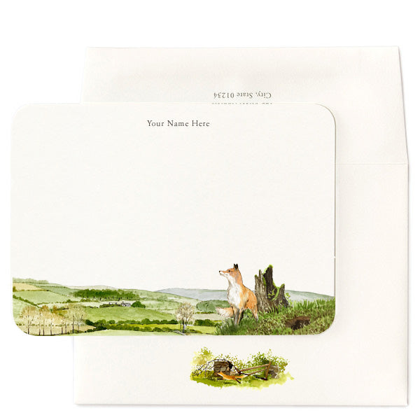 Fox Hole Personalized Note Cards