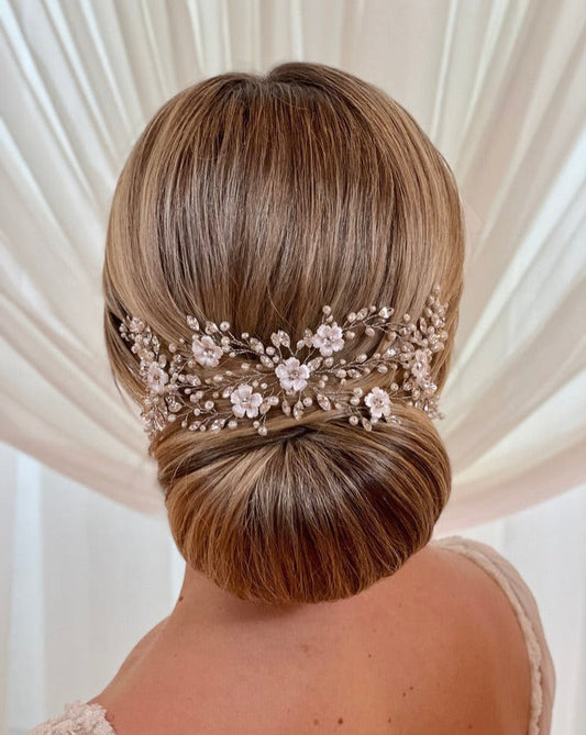 Delicate Pearl And Porcelain Flower Vine Style No. 242712