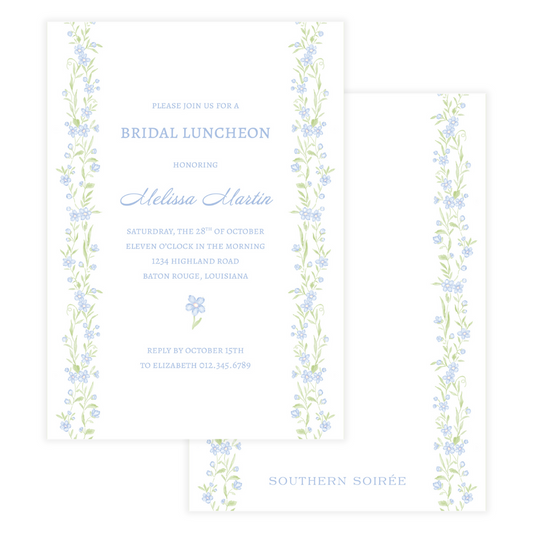 Blue Floral Vine Invitation