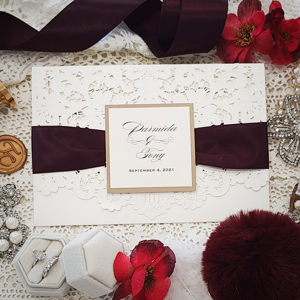 Laser Cut Wedding Invitation 8001