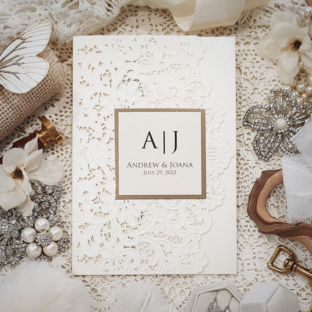 Laser Cut Wedding Invitation 8033