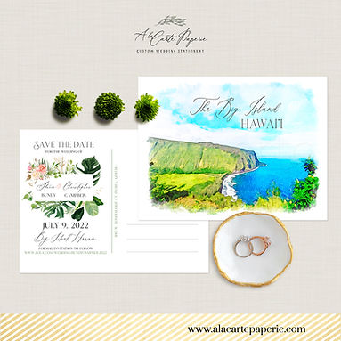 Hawaii Big Island Oahu Maui Beach Save the Date Postcard Destination Wedding