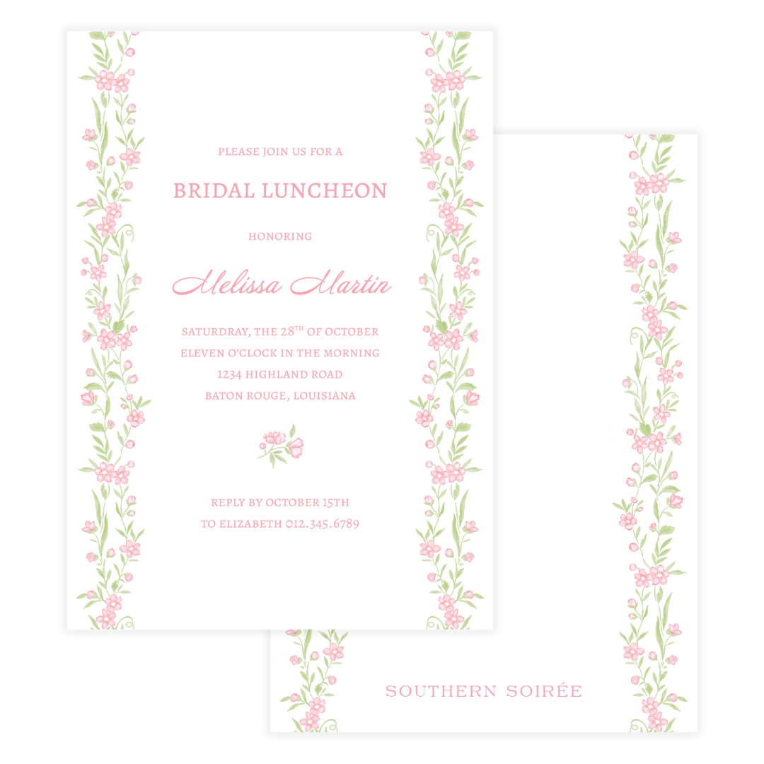 Pink Floral Vine Invitation