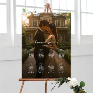 8 tables elegant photo wedding seating chart
