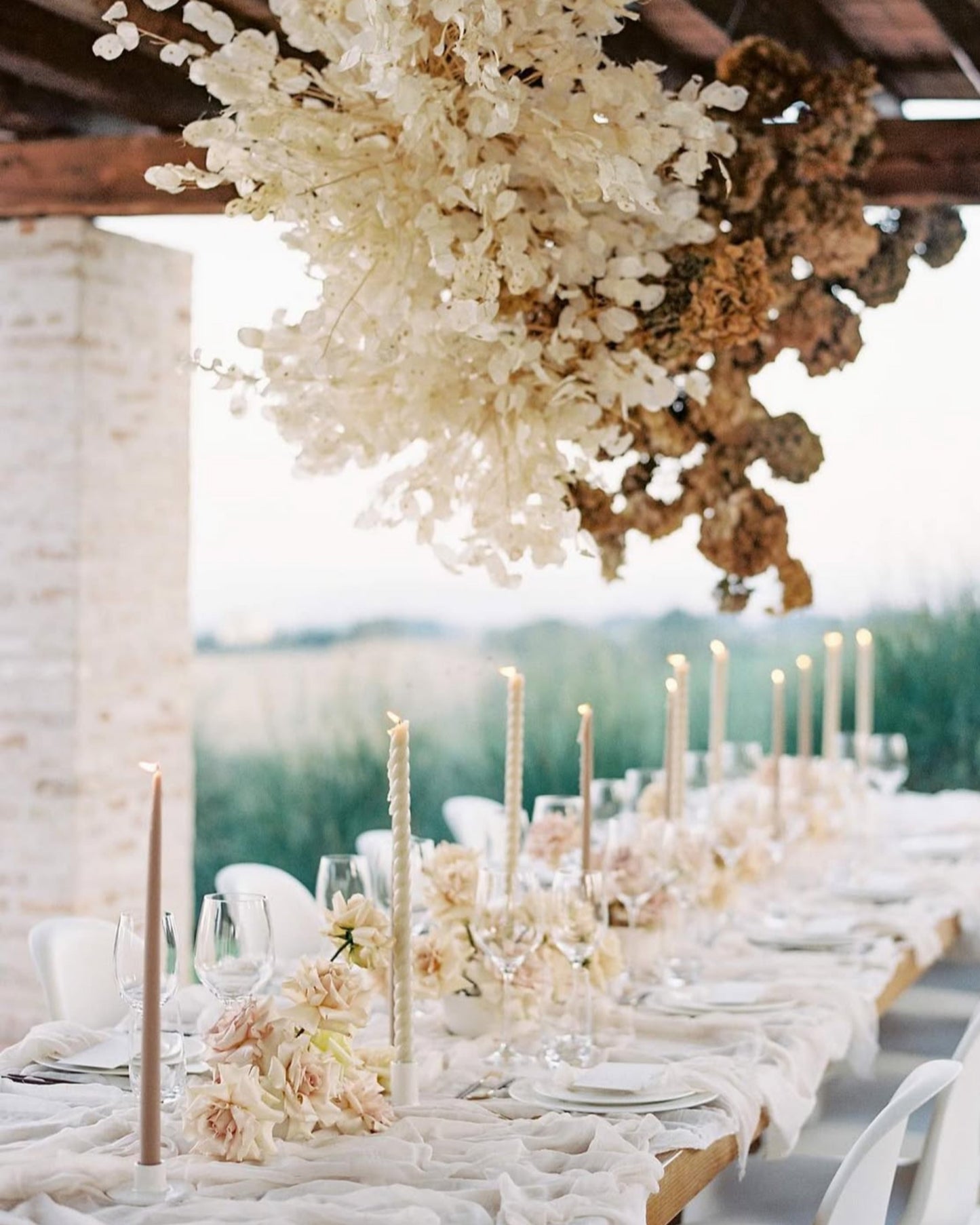 Antique White Table Runner {Medium Weave}