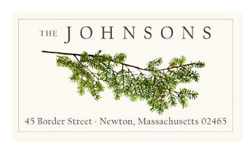 Evergreen Sprig Panoramic Return Address Labels