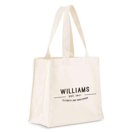 Custom Printed White Cotton Canvas Fabric Tote Bag - Bistro Bliss