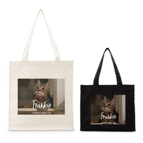 Custom Photo Printed Canvas Tote Bag - Man's Best Friend