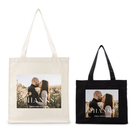 Custom Photo Printed Canvas Tote Bag - Modern Love