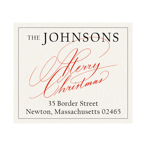 Christmas Calligraphy Return Address Labels