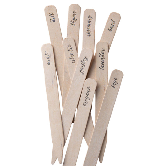 Herb Garden Markers | Set of 10 Wooden Stakes