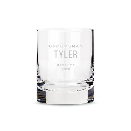 Personalized 11 oz. Whiskey Glass - Groomsman Reserve