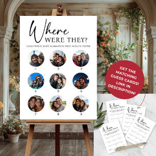 9 Photos Where Were They Engagement Wedding Game Foam Board