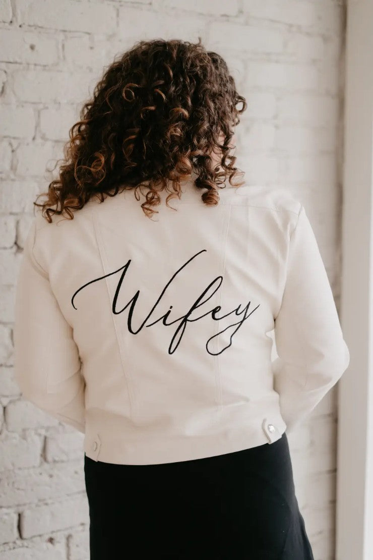 White Leather Bride Jacket