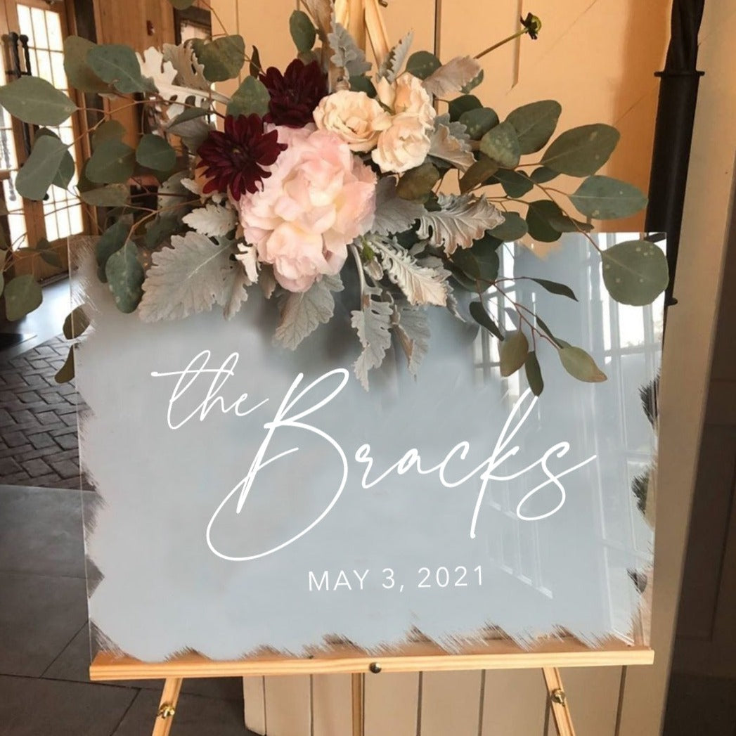 Personalized Acrylic Wedding Last Name Sign - Welcome Sign - Reception Signage - Wedding Decorations - Last Name Custom Welcome Wedding Sign