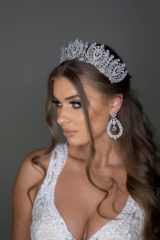 Angelika Bridal Or Quinceanera Crown With Swarovski Crystals