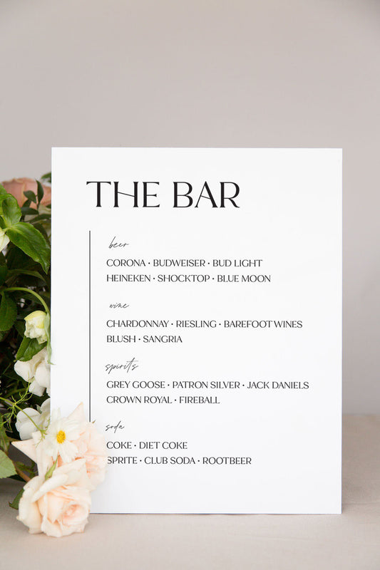The Hannah | Acrylic Wedding Bar Sign