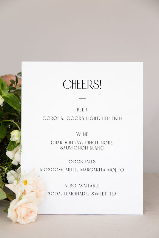 The Naomi | Acrylic Wedding Bar Sign