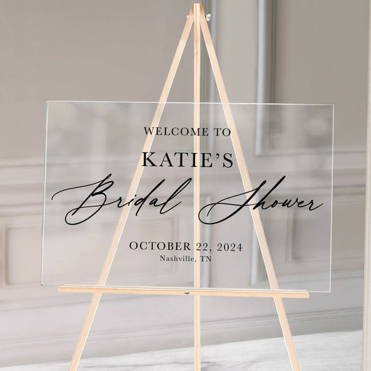 Acrylic Bridal Shower Sign - Custom Wedding Reception Sign