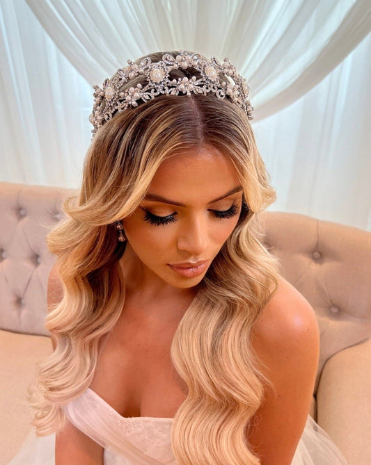 Vintage Inspired Pearl And Crystal Headband Style No. 80055