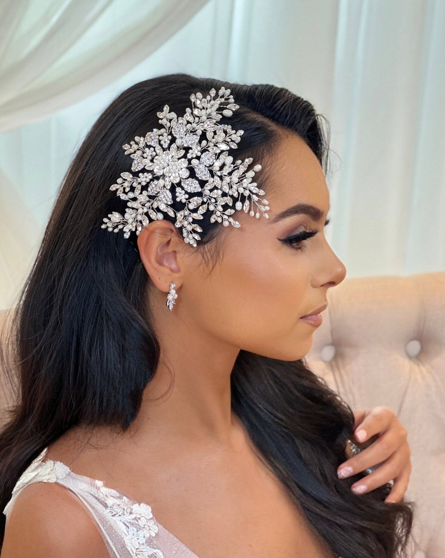 Floral Crystal And Pearl Comb Style No. 242716