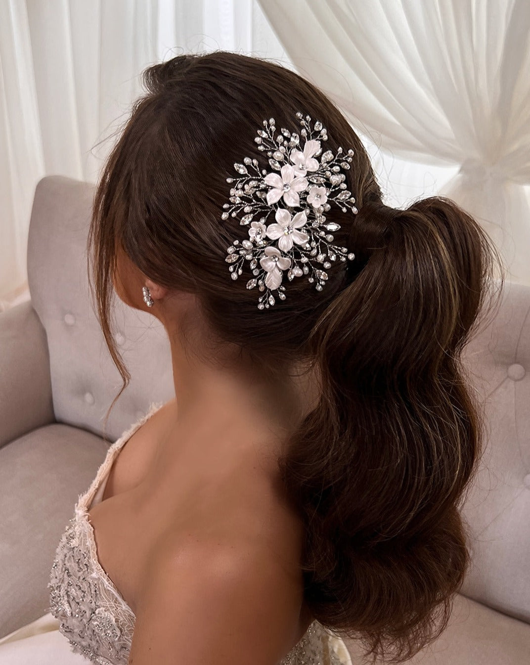 Porcelain Flower Bouquet Comb Style No. 242722