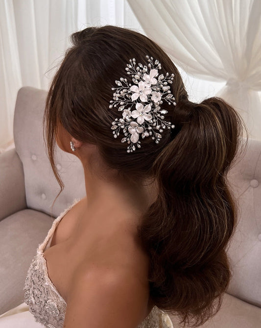 Porcelain Flower Bouquet Comb Style No. 242722