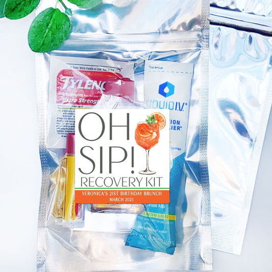 Oh Sip Aperol Spritz Cocktail Label + Resealable Bags