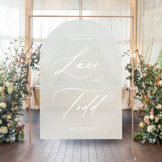 Arched Acrylic Welcome Wedding Sign