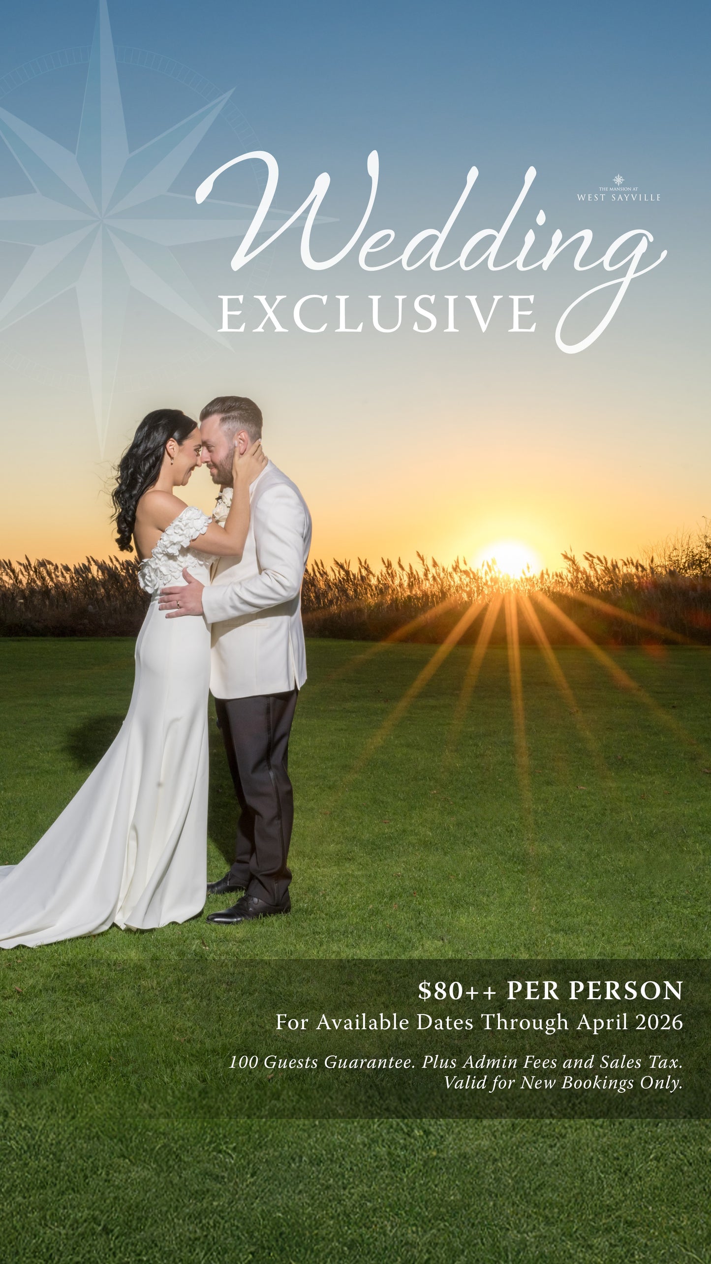 As Low as $80 Per Person in New York Mansion Venue For Wedding Dates Through April 2026