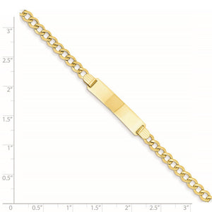 14k Yellow Gold 4.7Hollow Curb Link I.D. Bracelet - 8 Inch