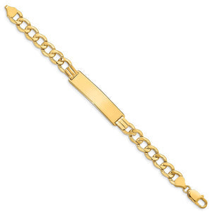 14k Yellow Gold Curb Link I.D. Bracelet - 8 Inch