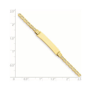 14k Yellow Gold Anchor Link I.D. Bracelet with Lobster Clasp - 7 Inch