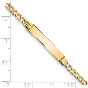 14k Yellow Gold 7/8 Inch Plate I.D. Bracelet with Lobster Clasp, 7 In.
