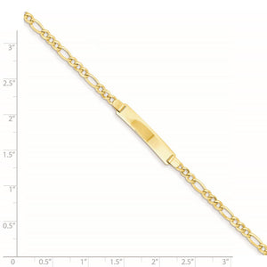 14k Yellow Gold Polished I.D. Bracelet - 7 Inch