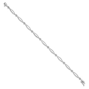Diamond Heart Loop Tennis Bracelet in Sterling Silver -7 Inch