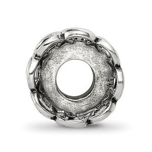 Sterling Silver with White Crystals Bridal Garter Bead Charm